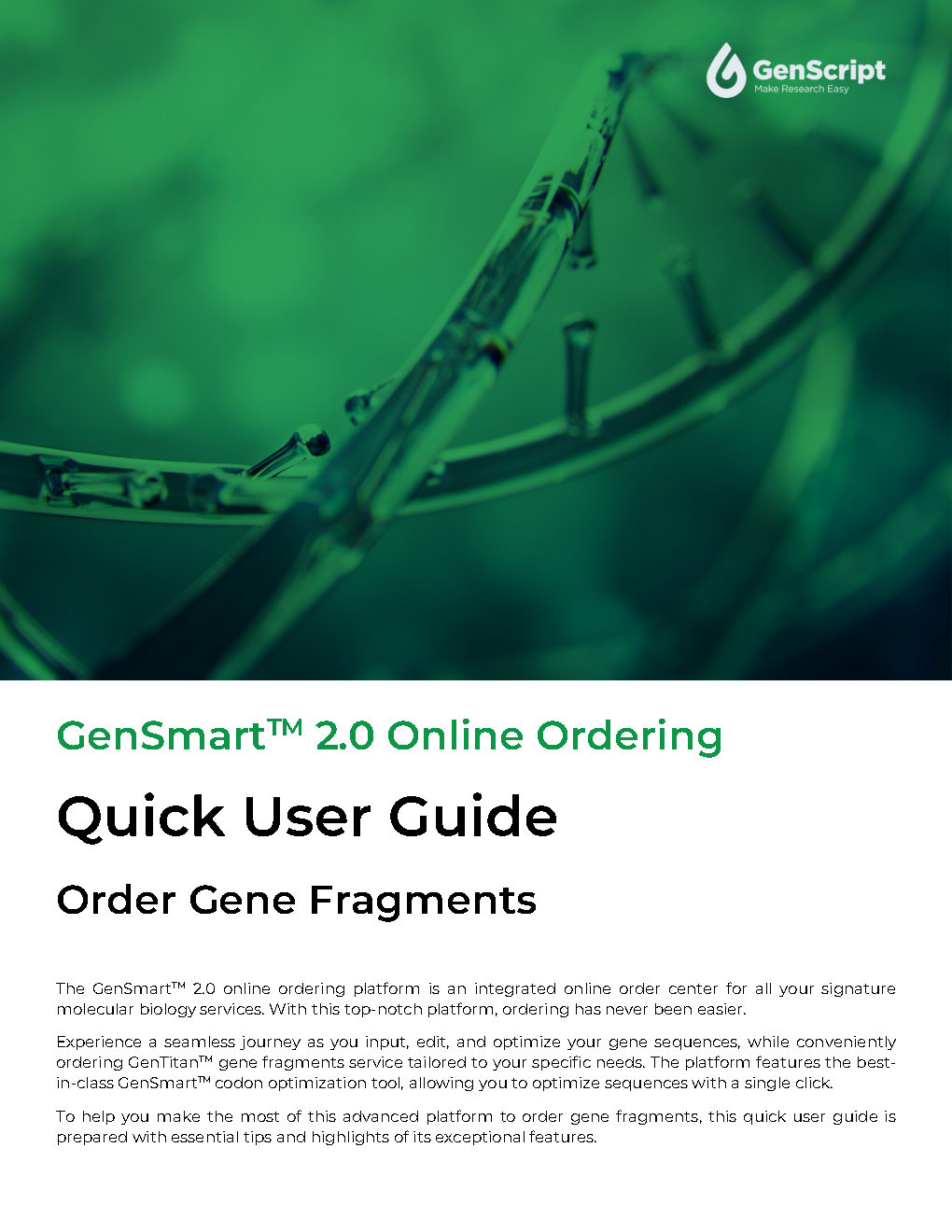 GenSmart™ 2.0 Fragments Quick User Manual